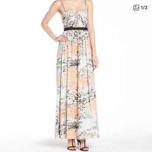 BCBGMaxAzria Peach and Black Maxi Dress